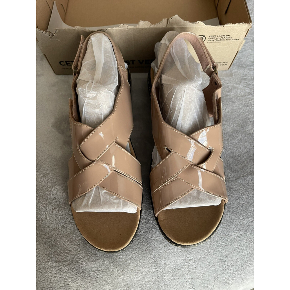 Clarks Collection Sandals Merliah Echo Praline Patent Women’s Size 8.5W